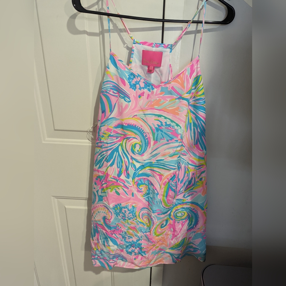 Lilly Pulitzer Pink Multi-Color Spaghetti Strap Cotton Dress